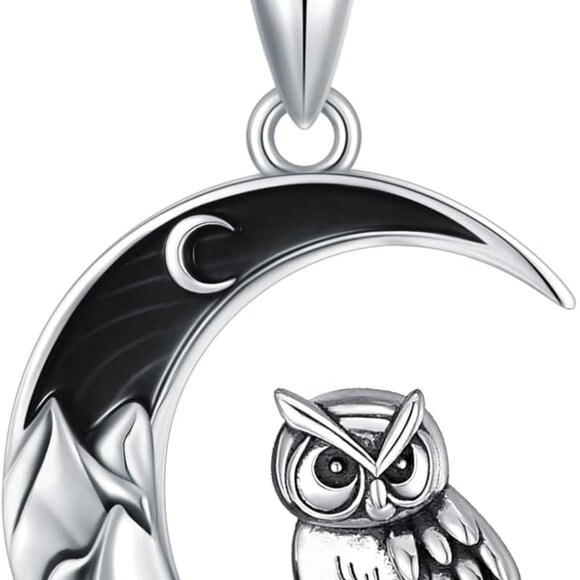 Gothic Jewelry Bat/Cat/Wolf/Dragon/Owl/Fox/Spider/Sun Pendant Sterling Silver Cr